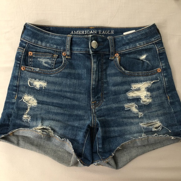 American Eagle Hi-Rise Shortie super stretch cuffed denim shorts - Picture 7 of 12